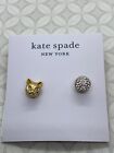 Authentic Kate Spade New York House Cat Mismatched Stud Earrings Pave crystal