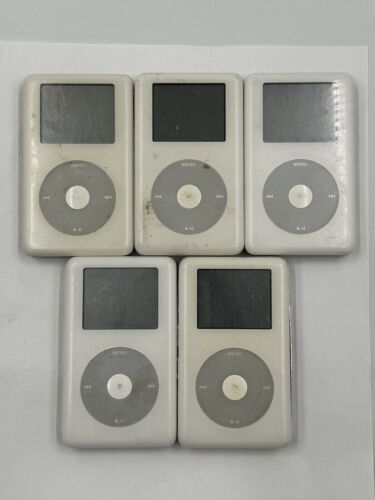 5x Lot Apple iPod Classic 4th Generation White (20, 40 GB) - For Repair or Parts