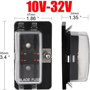 New Listing4Way Blade Fuse Box Block Holder LED Indicator for 12V-32V Car Marine Automotive