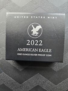 New Listing2022 W/S American Silver Eagle Proof  (22EM) US Mint Box & C.O.A.
