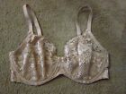 ADORE ME Beige Sheer Fishnet Floral Lace Full Coverage Underwire Bra size 34H