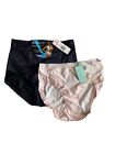 Jockey & Vaserette Lot Of 2 Women's Size 7 Brief Underwear Panties Pink & Black