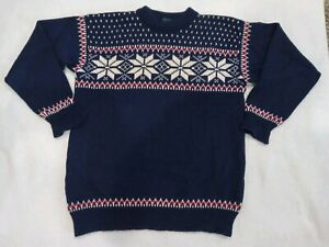 Vtg DALE OF NORWAY Mens Wool Sweater Size XL/ 54 Pullover Blue Knit Fair Isle