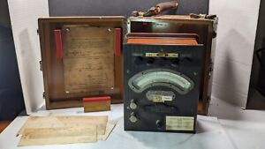 Antique  Weston  Electrical Instrument Watt Meter  Steampunk USA W/ Original Box