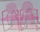 Barbie Kartell Doll Sized Louis Ghost Chairs Set of 2 Mattel Creations 1:6 Scale