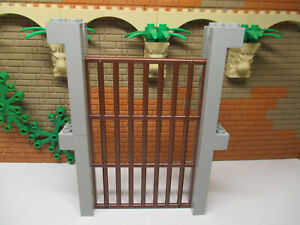 (B3/9) LEGO Paddle Fin Gate Grid Old Light Gray Knight Castle 6086 6090