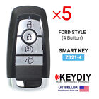 5x KEYDIY KD Universal Smart Proximity Remote Key Ford Style 4 Buttons ZB21-4