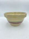 Vintage RRP Roseville Pottery Co Mixing Bowl Blue & Red Stripes 9” Ohio USA