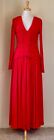 Farm Rio Size M Cherry Red Ruched Long Sleeve Jersey Maxi Dress