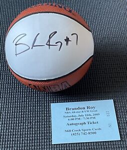 Brandon Roy #7 authentic autograph mini NBA basketball Trailblazers Timberwolves