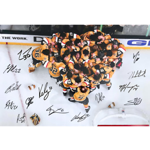 2023 Vegas Golden Knights Team Autographed 12x18 Heart Photo #D/5 Stanley Cup
