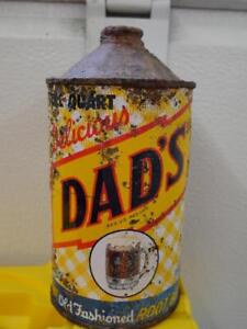 New Listing1930s/40s DADs ROOT BEER ONE QUART CONE-TOP DUMPER CAN-7 1/2