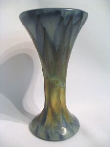 Vintage Antique Arts & Crafts Pottery Blue Vase Peters and Reed Landsun