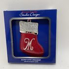 2021 Christmas Holiday Ornament Silver Plated European Ornaments Letter M New