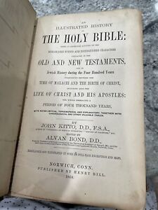 1868 Antique Illustrated History Of The Holy Bible Leather By John Kitto