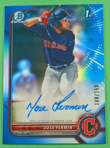 New Listing2022 Bowman Chrome Jose Fermin 1st Blue Refractor Auto 108/150 #CPA-JF Rookie