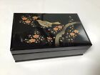Vintage Japanese Music Jewelry Box Lacquered Hand Painted Wood For Gift
