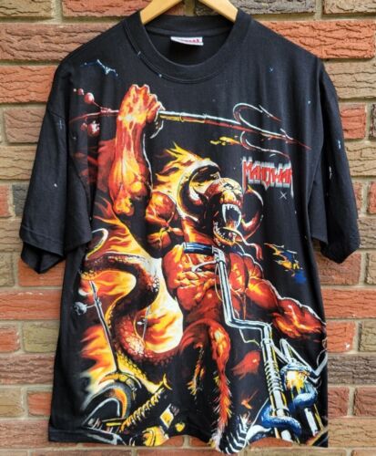 Vintage Manowar Hell On Wheels AOP Band Tour T Shirt XL