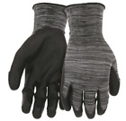 Boss 10 Pair Antimicrobial Men's Work Gloves Nitrile Poly/Rubber Grip Coating