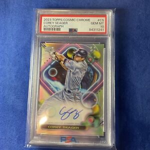 2023 topps cosmic chrome Corey Seager Variation Auto PSA 10 Low Pop