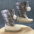 Pajar Canada Waterproof Winter Boots Womens 7 Fay Gray Round Faux Fur Comfort