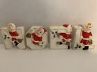 Vintage LIPPER & MANN Japan Ceramic Christmas Santa Kids NOEL Candleholders