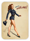 Pinup pin up pin-up retro girl come fly with me sticker decal 4