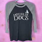 Mother Of Dogs Women's 3/4 Sleeve Graphic Baseball T-Shirt Small