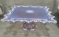 VINTAGE WESTMORELAND LILAC OPALESCENT RING & PETALS  SQUARE CAKE STAND RARE