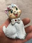 Vintage Whimsical Cat Statue Japan Bubble Glaze 3  1/2 Inches  Tall