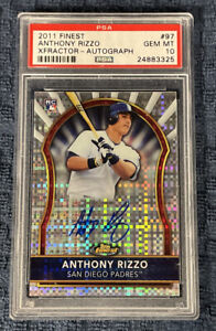 2011 Finest Anthony Rizzo Xfractor Refractor Auto 026/299 RC #97 PSA 10 GEM MT