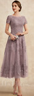 A-line Scoop Tea-Length Tulle Lace Mother of the Bride Dress