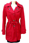London Fog Hooded Water-Resistant Trench Coat Size S Small Red Fully Lined