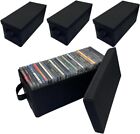 Evelots CD Storage Boxes (4 Pack) Durable CD Case Organizer with Lid, Disc Conta