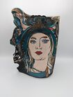 New Listing✨James Jim LOSO Raku Vase Studio Art Pottery Lady Woman Flapper Girl Face Signed