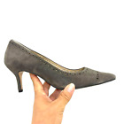 Ann Taylor April Perforated Suede Pumps in Alley Gray Size 7