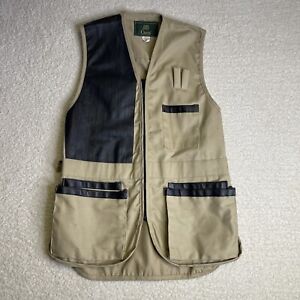 Vintage ORVIS Vest Mens Medium Hunting Shooting Fishing Leather Beige 90's USA