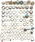 Lot of 100 pcs Vintage Mod Rings Junk Repairs Crafting UNWEARABLE#19
