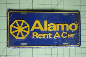 Alamo Rent A Car Sealed Vintage Banned License Plate Car Rental Agency