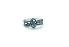 Lovely Sterling Silver Blue Diamond Knot Ring - Size N 1/2 (US 7 1/4)
