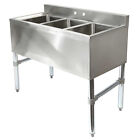 Three Compartment Commercial Kitchen Sink - Stainless Steel