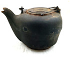 Vintage Cast Iron Tea Kettle Black Pot No. 7 with Swivel Lid