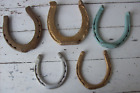 5 Painted Vintage Metal Horse Shoes-Different Sizes