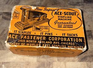 Vintage Ace Scout Stapling Machine #200 w/ Original Box & Staple Box