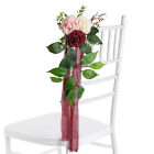 Wedding Aisle Decorations Set of 10 Pew Flowers & Ribbons for Church Party Chair