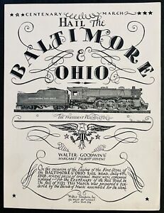 New Listingvintage RAILROAD sheet music BALTIMORE & OHIO ~ CENTENARY MARCH ~ 1927