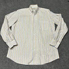 Luciano Barbera Shirt Mens Medium Linen Blend Striped Made in Italy