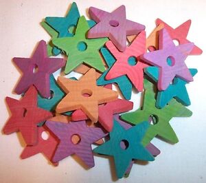 25 Bird Toy Parts Colored Wood 1-1/2