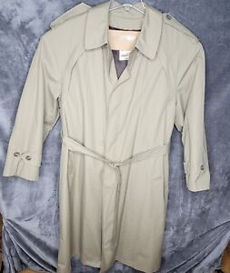 Clippermist by Londontowne Mens 44 Long Vtg Trench Coat Beige Zip Out Lining