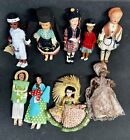 Lot Of 9 Vintage Dolls Indian, Mexican, Dutch, RUSSIAN?? Etc.. Old